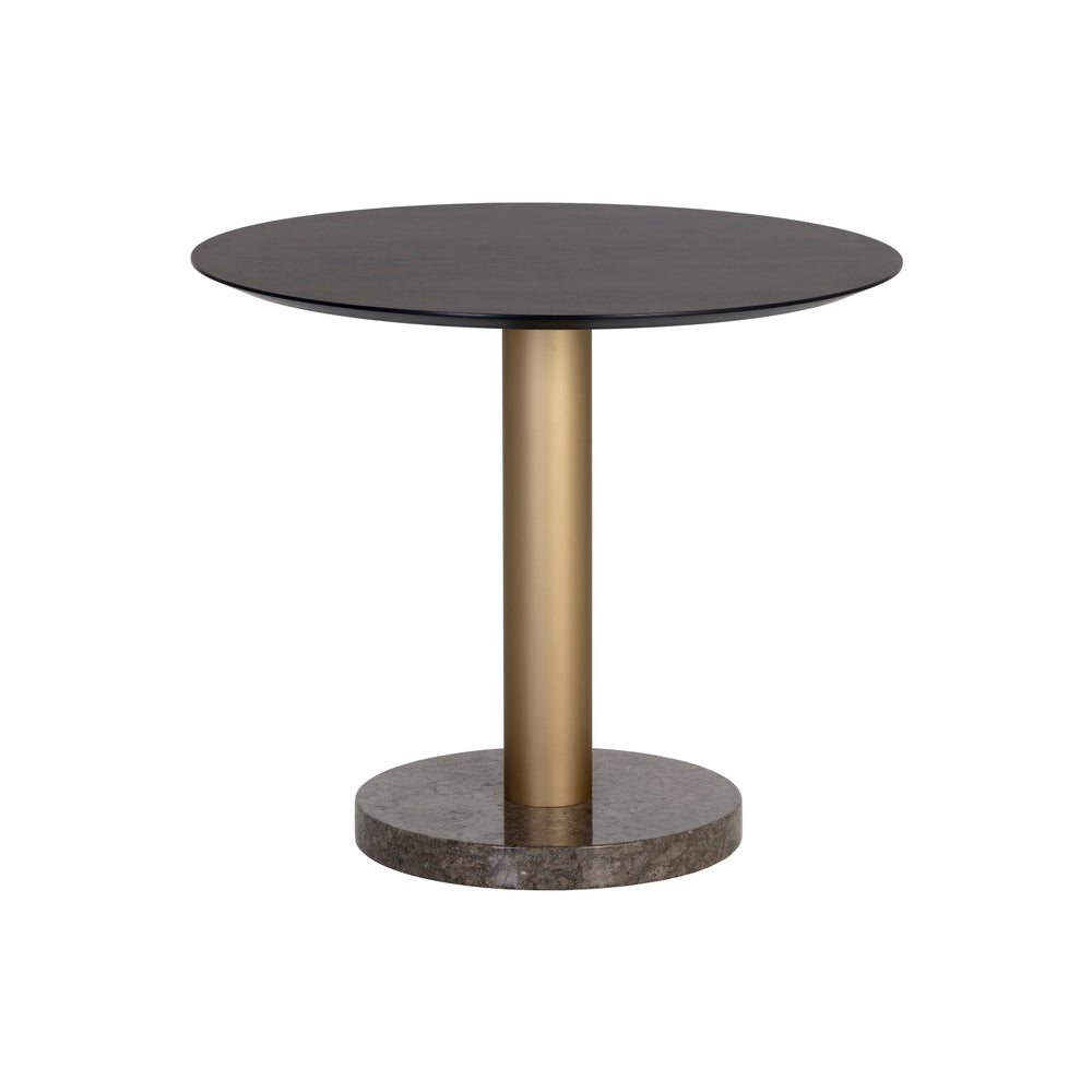Monaco Bistro Table - Gold - Grey Marble / Charcoal Grey - 35.5"