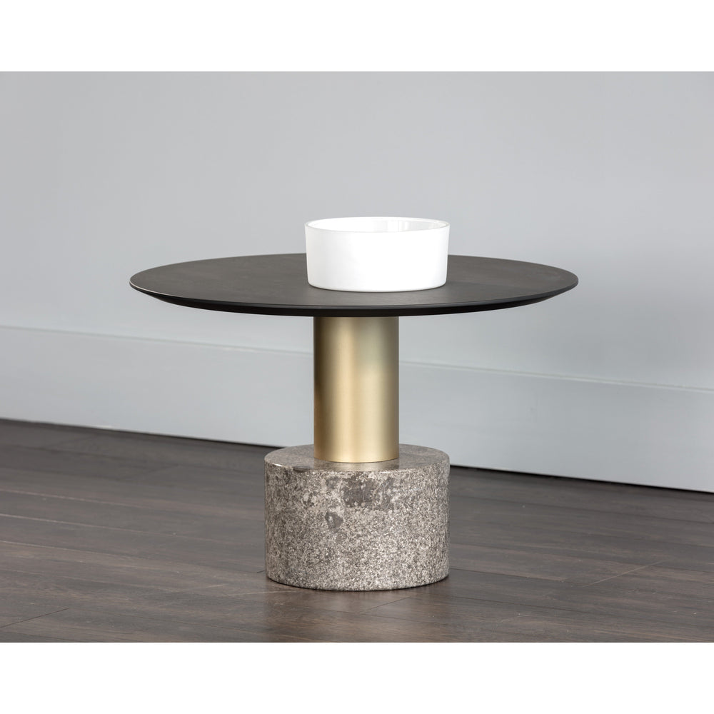 Monaco Coffee Table - Gold - Grey Marble / Charcoal Grey