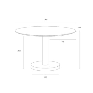 Monaco Dining Table - Gold - Grey Marble / Charcoal Grey - 48"