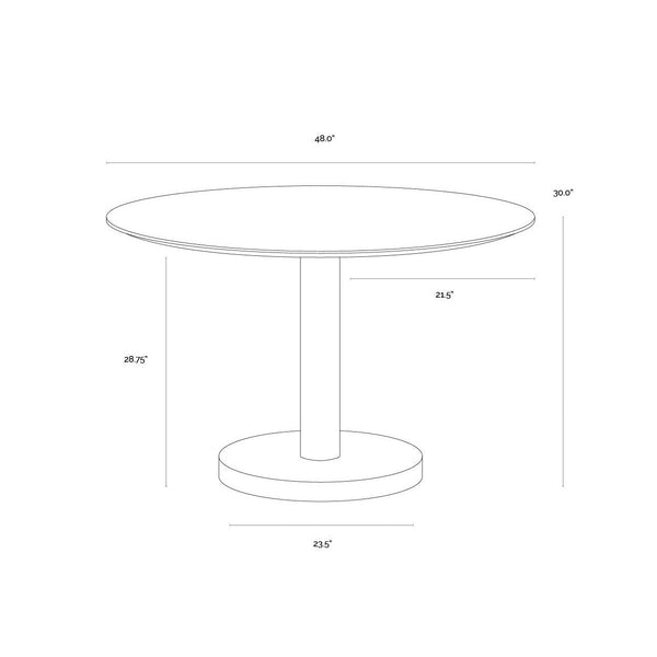 Monaco Dining Table - Gold - Grey Marble / Charcoal Grey - 48"