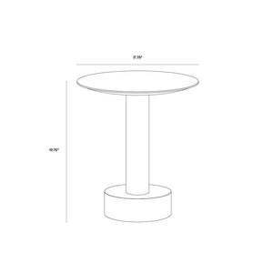 Monaco End Table - Black - Grey Marble / Raw Umber