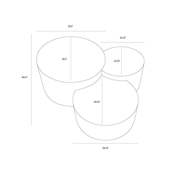 Neo Nesting Coffee Table - Antique Brass