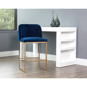 Nevin Counter Stool - Sapphire Blue