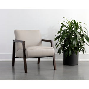 Neymar Lounge Chair - Linea Light Grey Leather