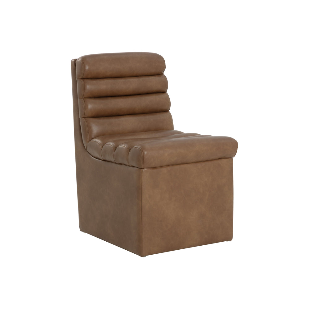 Norm Wheeled Dining Chair - Copley Cognac