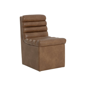 Norm Wheeled Dining Chair - Copley Cognac