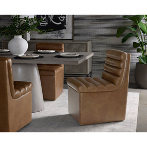 Norm Wheeled Dining Chair - Copley Cognac