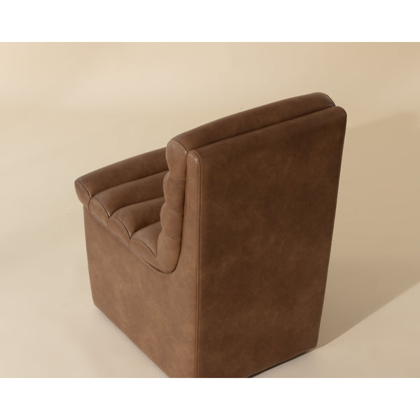 Norm Wheeled Dining Chair - Copley Cognac