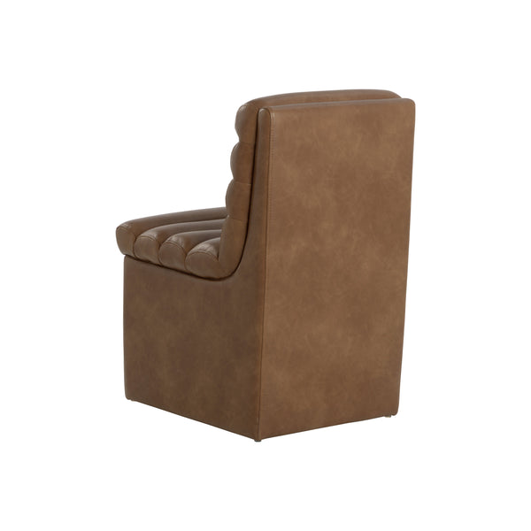 Norm Wheeled Dining Chair - Copley Cognac