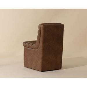 Norm Wheeled Dining Chair - Copley Cognac