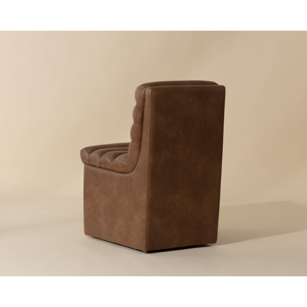Norm Wheeled Dining Chair - Copley Cognac