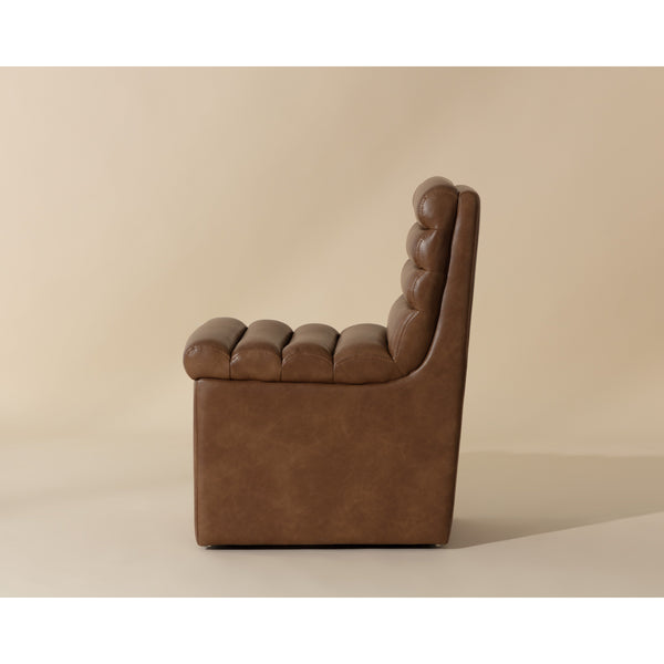 Norm Wheeled Dining Chair - Copley Cognac