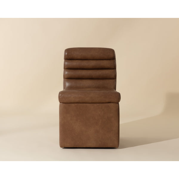 Norm Wheeled Dining Chair - Copley Cognac