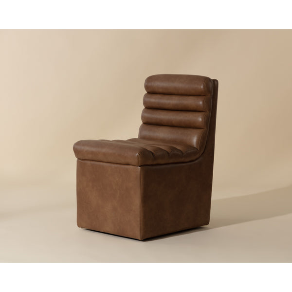 Norm Wheeled Dining Chair - Copley Cognac