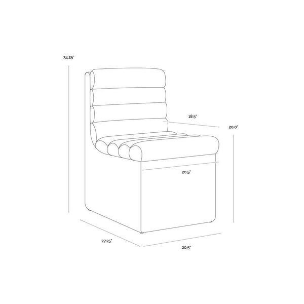 Norm Wheeled Dining Chair - Copley Cognac
