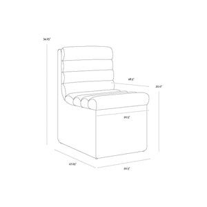 Norm Wheeled Dining Chair - Copley Latte
