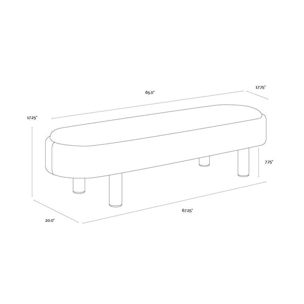 Odella Bench - Meg Taupe / Porcini Taupe