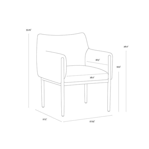 Olea Dining Armchair - Santa Cruz Oatmeal