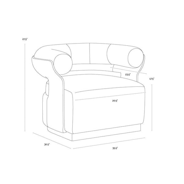 Olida Swivel Lounge Chair - Hailey Moon / Napa Beige