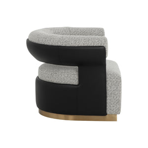 Olida Swivel Lounge Chair - Helios Check Black / Napa Black