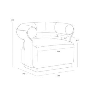 Olida Swivel Lounge Chair - Helios Check Black / Napa Black