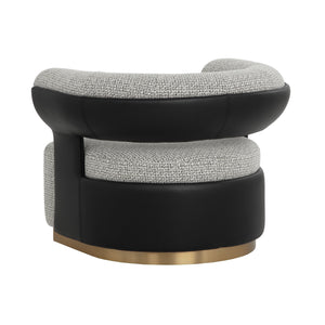 Olida Swivel Lounge Chair - Helios Check Black / Napa Black