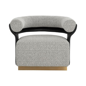 Olida Swivel Lounge Chair - Helios Check Black / Napa Black