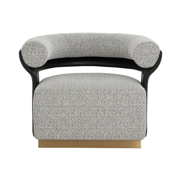 Olida Swivel Lounge Chair - Helios Check Black / Napa Black