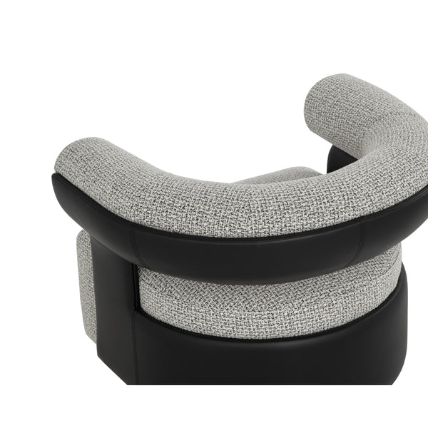 Olida Swivel Lounge Chair - Helios Check Black / Napa Black