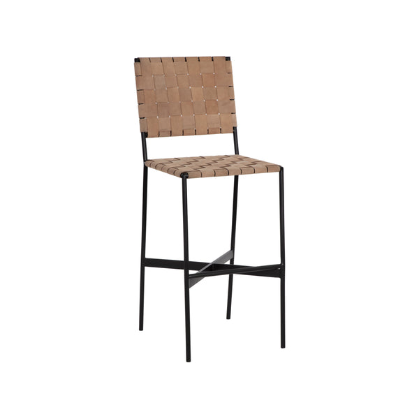 Omari Barstool - Suede Light Tan Leather