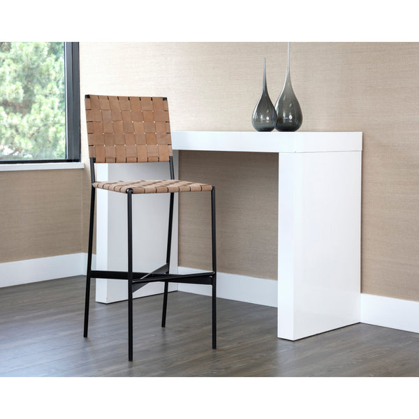 Omari Barstool - Suede Light Tan Leather