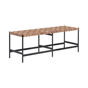 Omari Bench - Suede Light Tan Leather