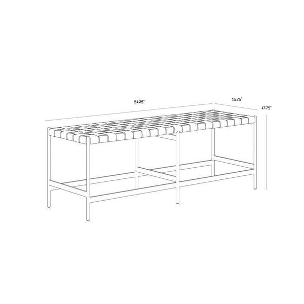 Omari Bench - Suede Light Tan Leather