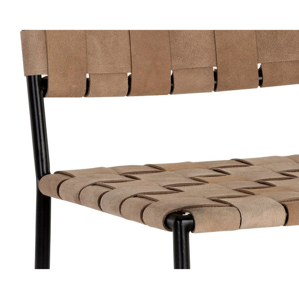 Omari Counter Stool - Suede Light Tan Leather