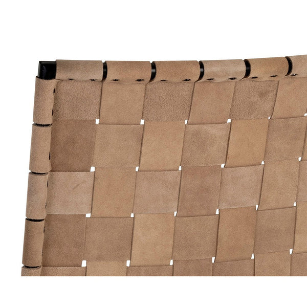 Omari Counter Stool - Suede Light Tan Leather