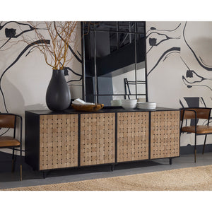 Omari Sideboard Large - Suede Light Tan Leather