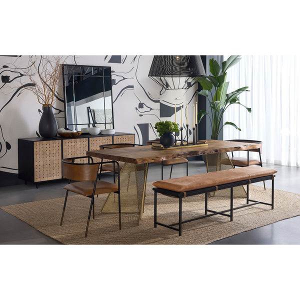 Omari Sideboard Large - Suede Light Tan Leather