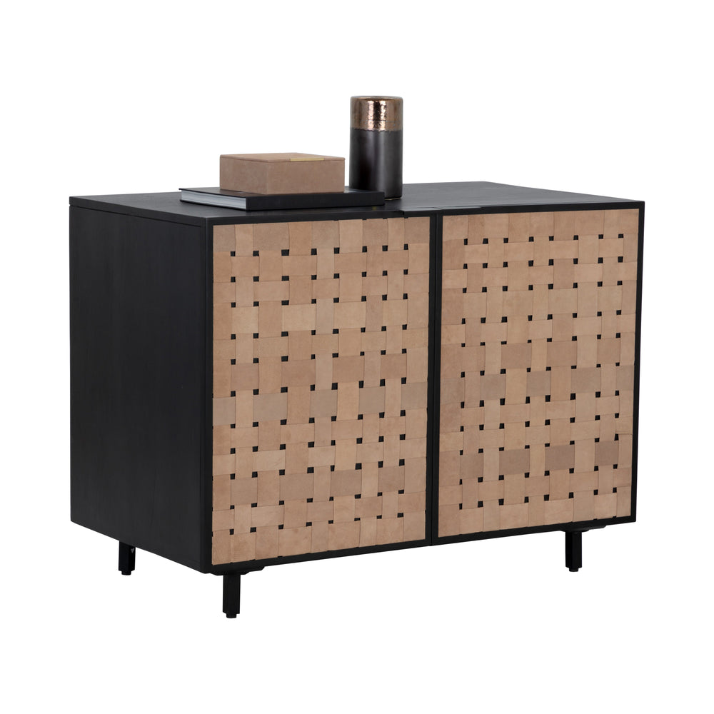 Omari Sideboard Small - Suede Light Tan Leather