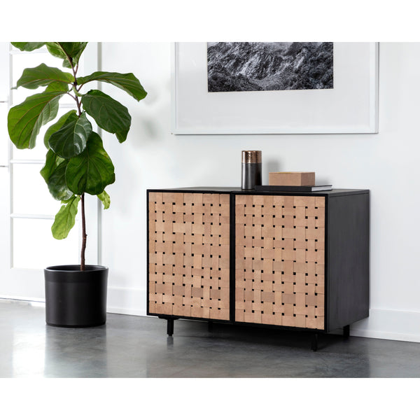 Omari Sideboard Small - Suede Light Tan Leather