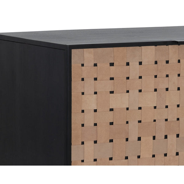 Omari Sideboard Small - Suede Light Tan Leather