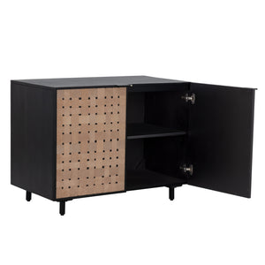 Omari Sideboard Small - Suede Light Tan Leather