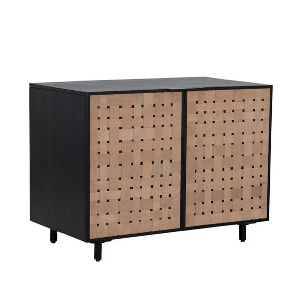 Omari Sideboard Small - Suede Light Tan Leather