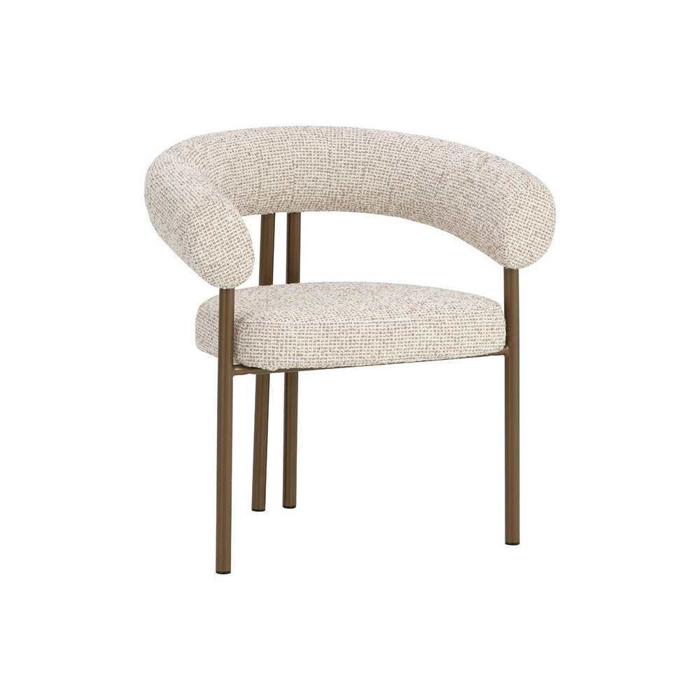 Oniva Dining Armchair - Antique Bronze - Noah Ecru