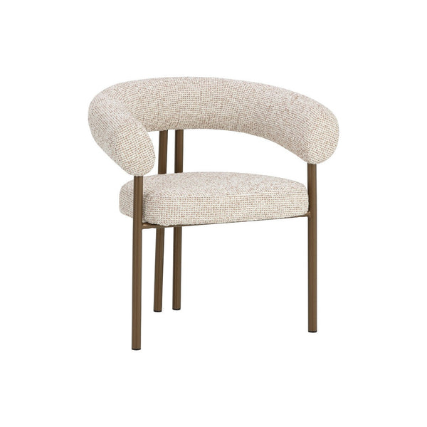 Oniva Dining Armchair - Antique Bronze - Noah Ecru