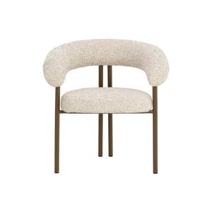 Oniva Dining Armchair - Antique Bronze - Noah Ecru