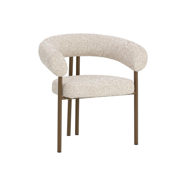 Oniva Dining Armchair - Antique Bronze - Noah Ecru