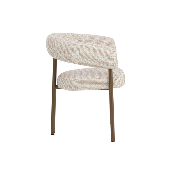 Oniva Dining Armchair - Antique Bronze - Noah Ecru