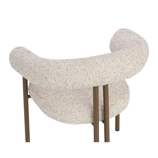 Oniva Dining Armchair - Antique Bronze - Noah Ecru