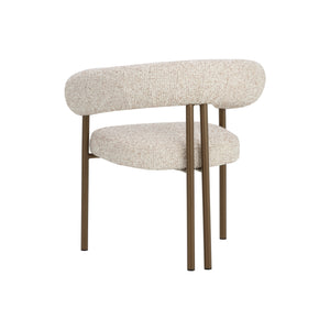 Oniva Dining Armchair - Antique Bronze - Noah Ecru