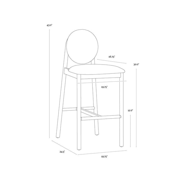 Orabell Barstool - Bravo Black / Abbington Black